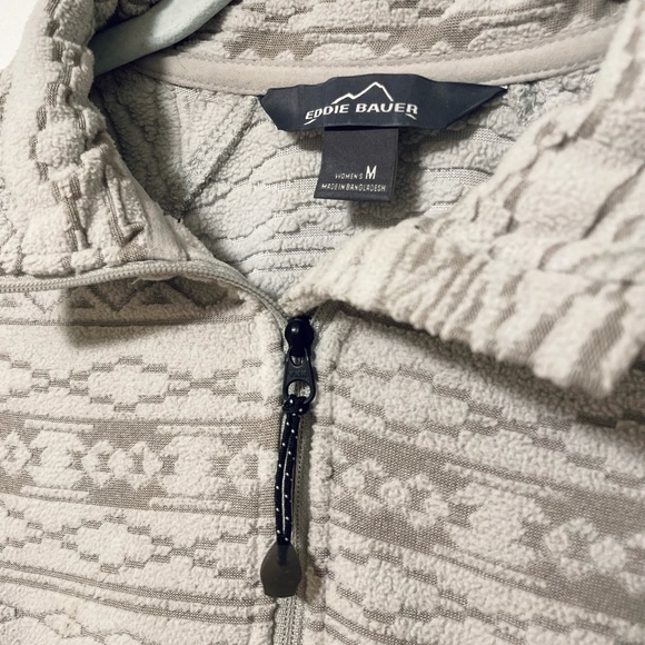 Eddie Bauer fleece zip neck pull over sweater - Picture 3 of 6